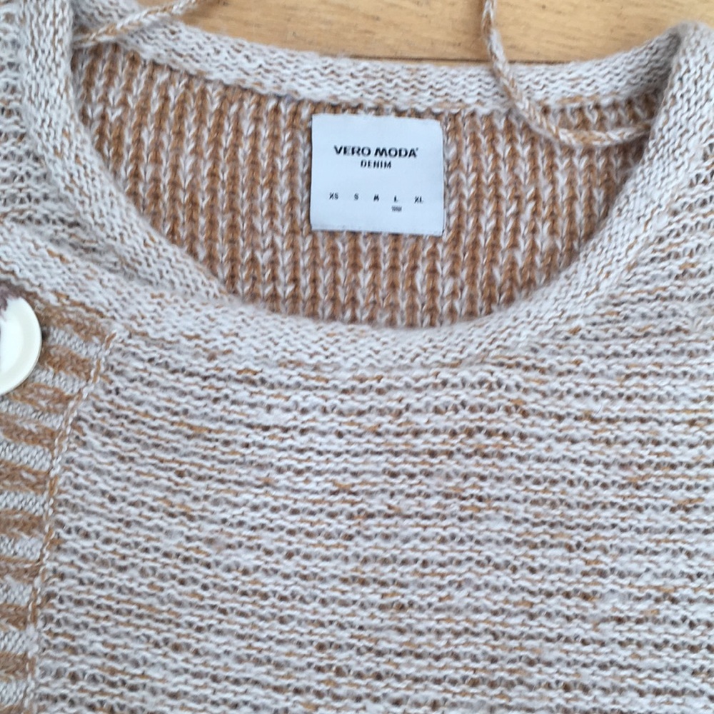 Vera Moda Denim asymmetrical knit cardigan Large - Picture 5 of 7